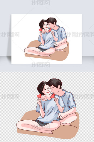 动漫卡通比心情侣专题模板-动漫卡通比心情侣图片素材下载-我图网