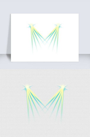 舞台灯光效果手绘插画元素