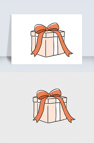 礼物盒手绘卡通元素