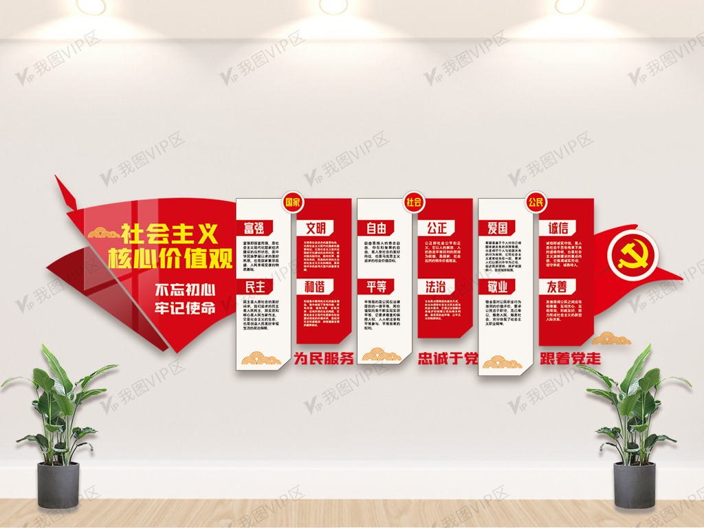 社会主义核心价值观内容文化墙设计图