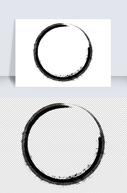 中国风水墨黑色圆圈