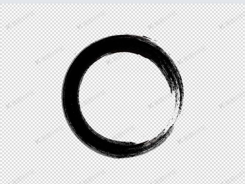 水墨圈圈笔刷手绘插画元素图片素材(psd分层格式)免费