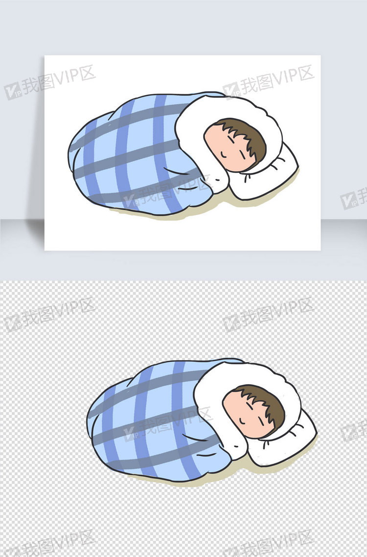 冬天被窝手绘卡通元素