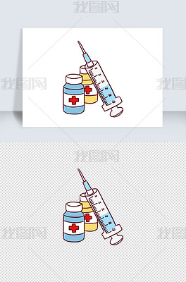 原创疫苗手绘卡通元素