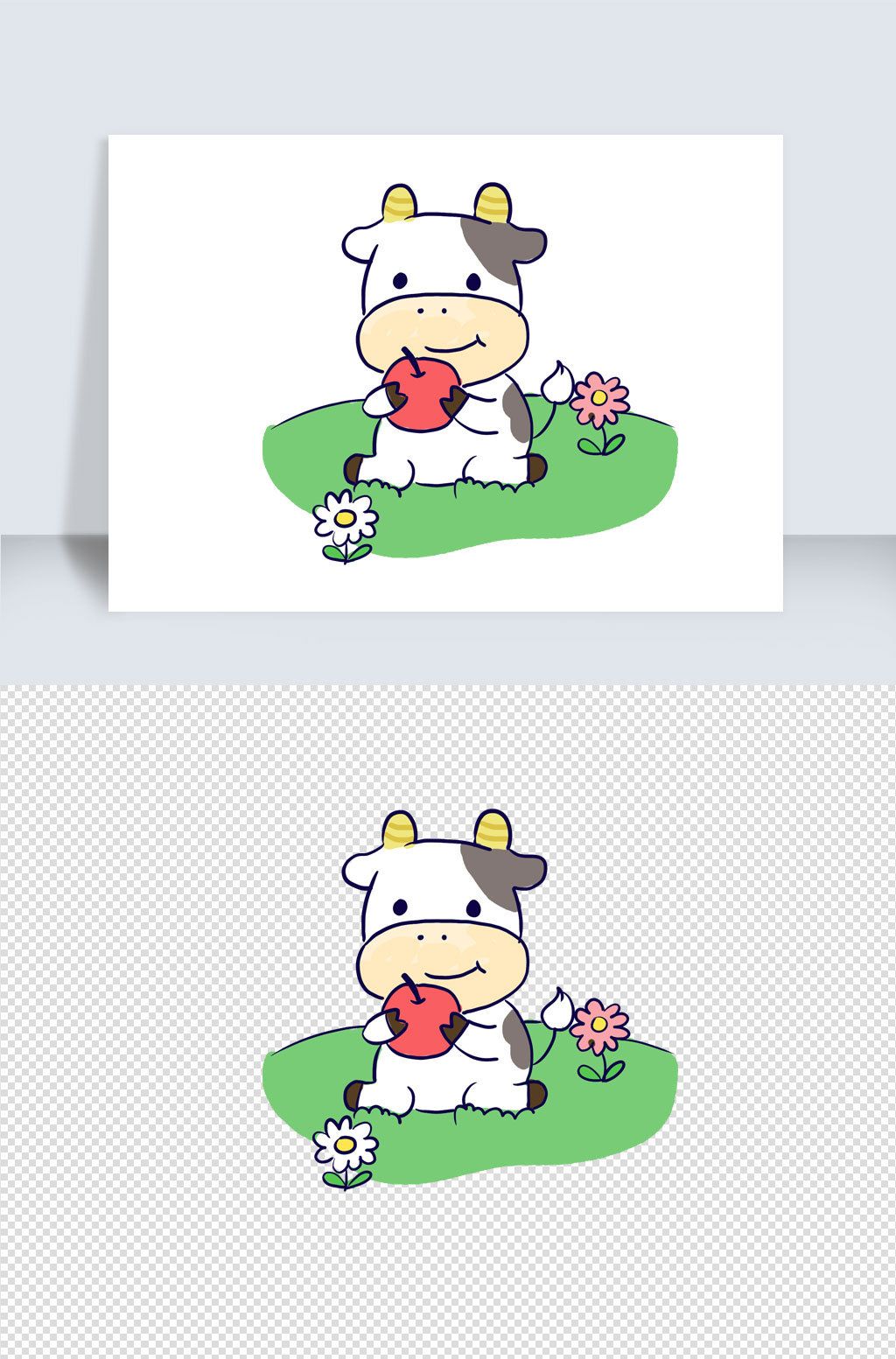 卡通牛手绘卡通元素