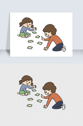 寒假暑假学生玩游戏手绘卡通元素