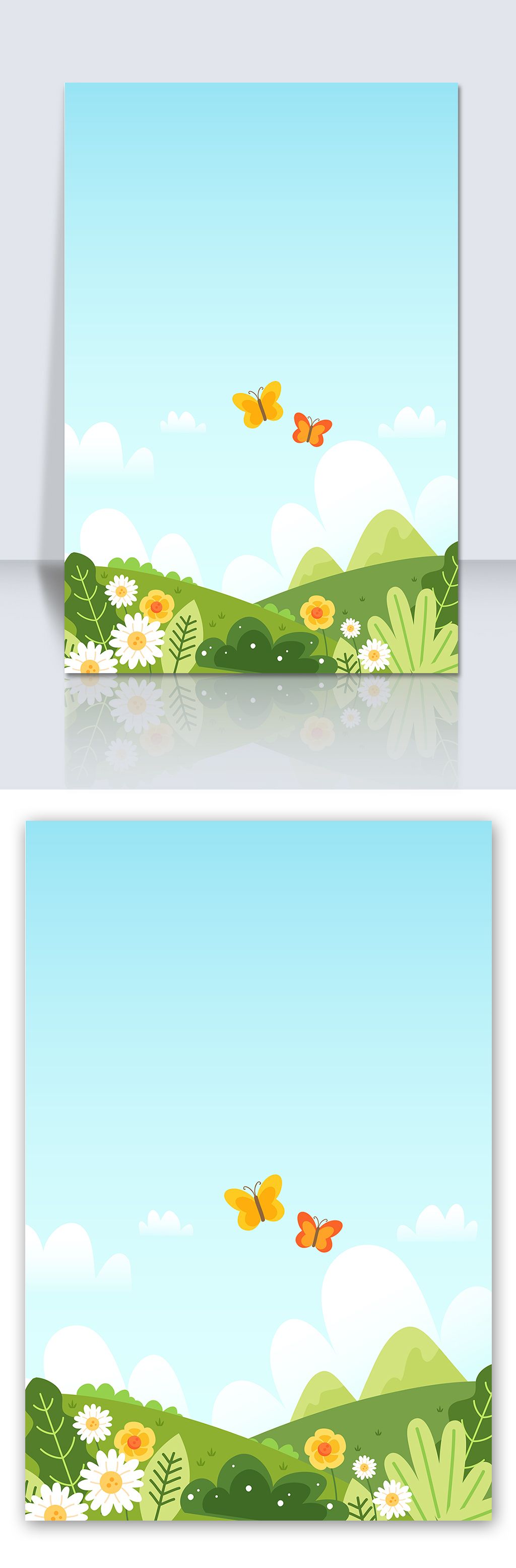 春天风景背景展板素材下载-编号25602494-其他-我图网
