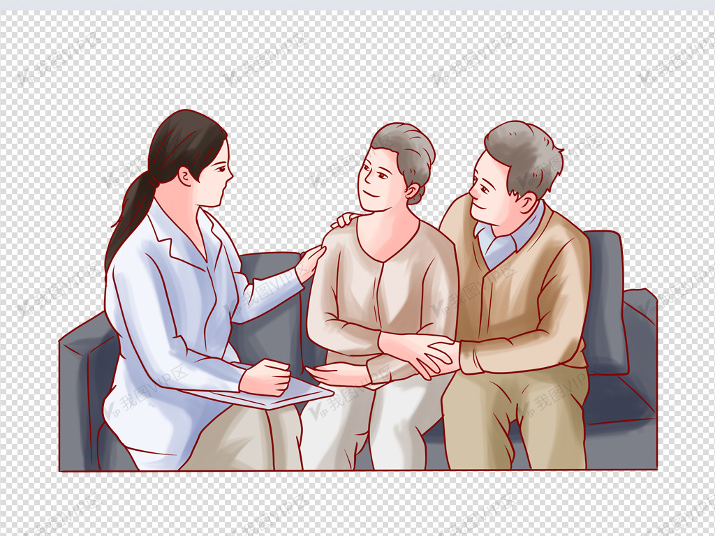 家庭医生慰问老人身体状况元素