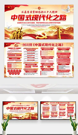 学习党的二十大精神中国式现代化之路宣传栏