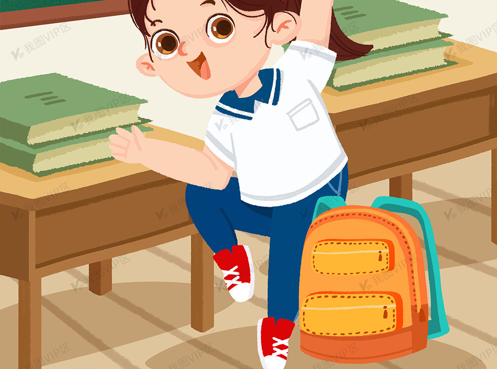 开学季手绘插画