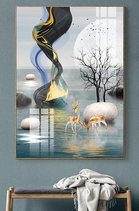 现代大气轻奢晶瓷风格装饰画