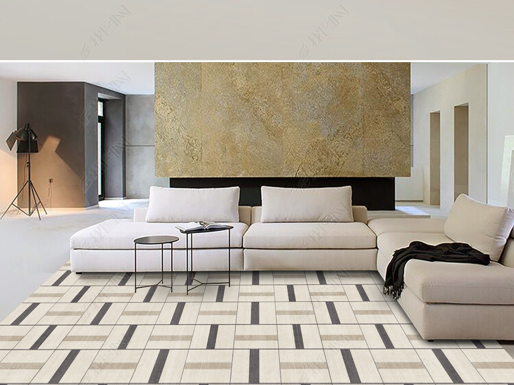 现代简约几何轻奢客厅卧室地毯地垫设计