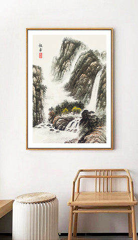 新中式装饰画水墨玄关画现代简约中式山水画