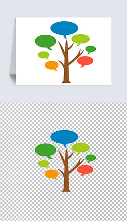 树数据分析免抠元素|手绘卡通卡通树状免抠元素