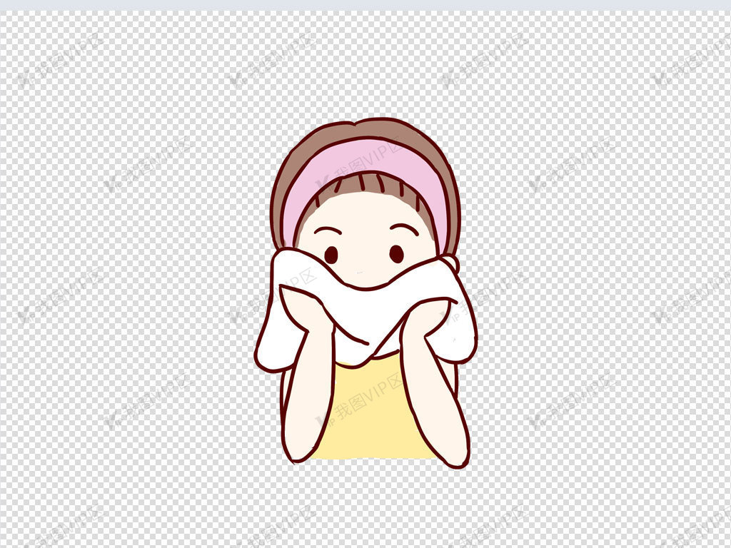 洗脸手绘卡通元素