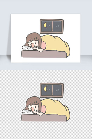 玩手机手绘卡通元素