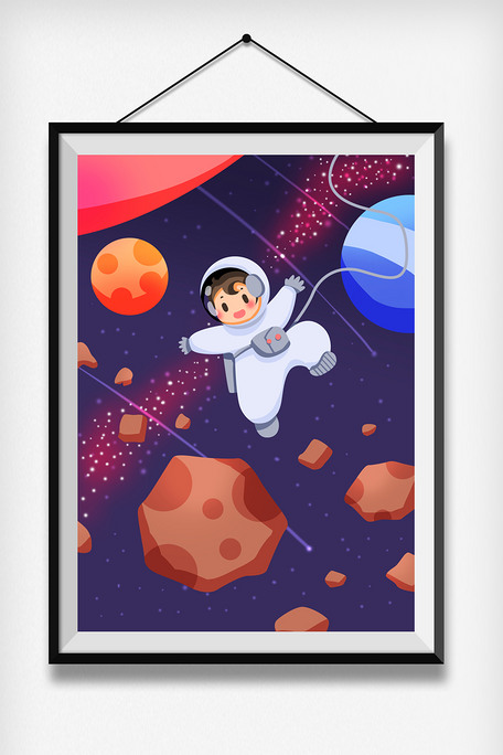 太空宇航员可爱插画5