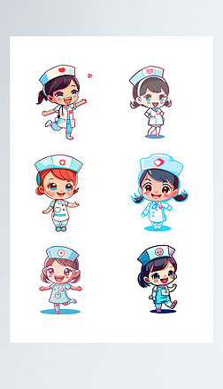 设计元素卡通护士形象人物平面设计