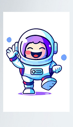 设计元素宇航员logo卡通人物插画t恤