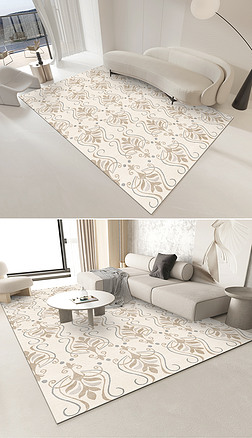 北欧简约欧式花纹艺术客厅卧室地毯地垫设计