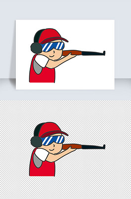 射击手绘卡通元素