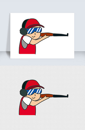 射击手绘卡通元素