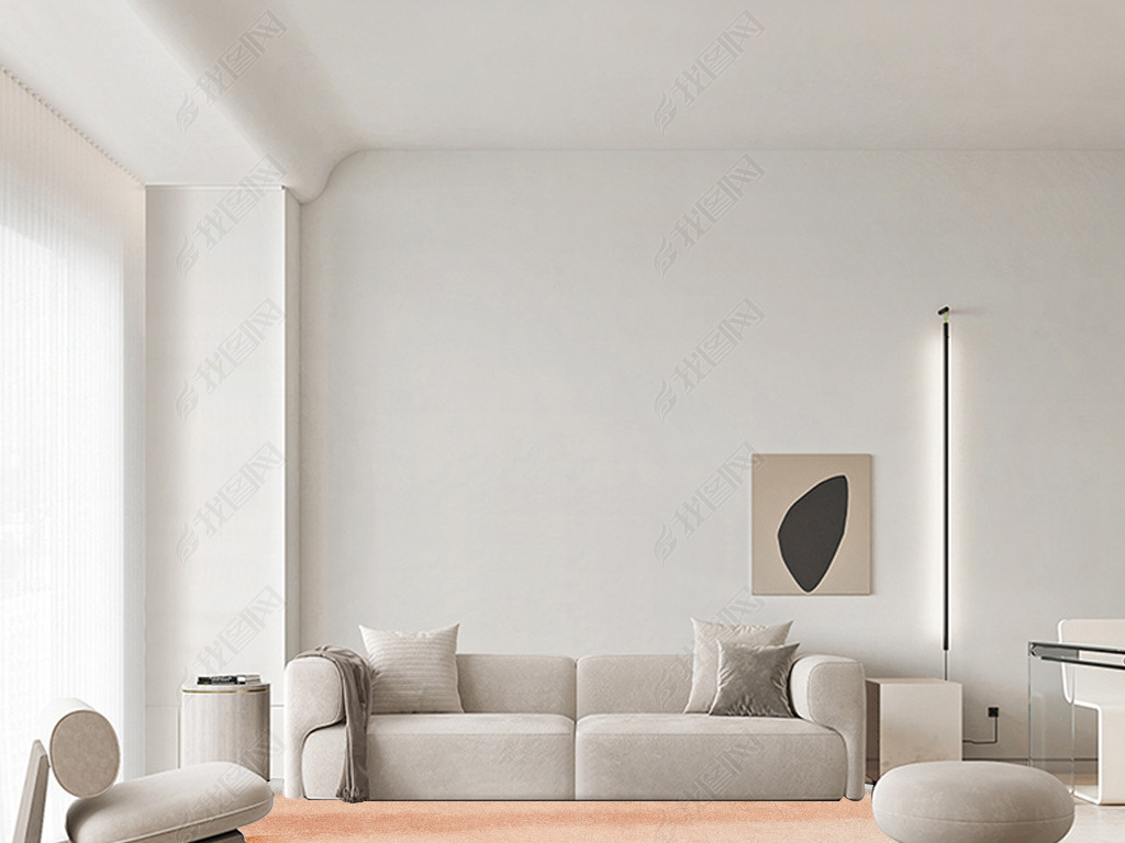现代简约抽象水彩肌理客厅卧室地毯地垫设计