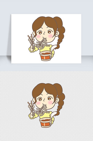 吃货手绘卡通元素