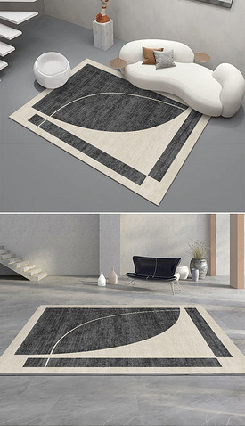 现代简约几何极简轻奢客厅卧室地毯地垫设计