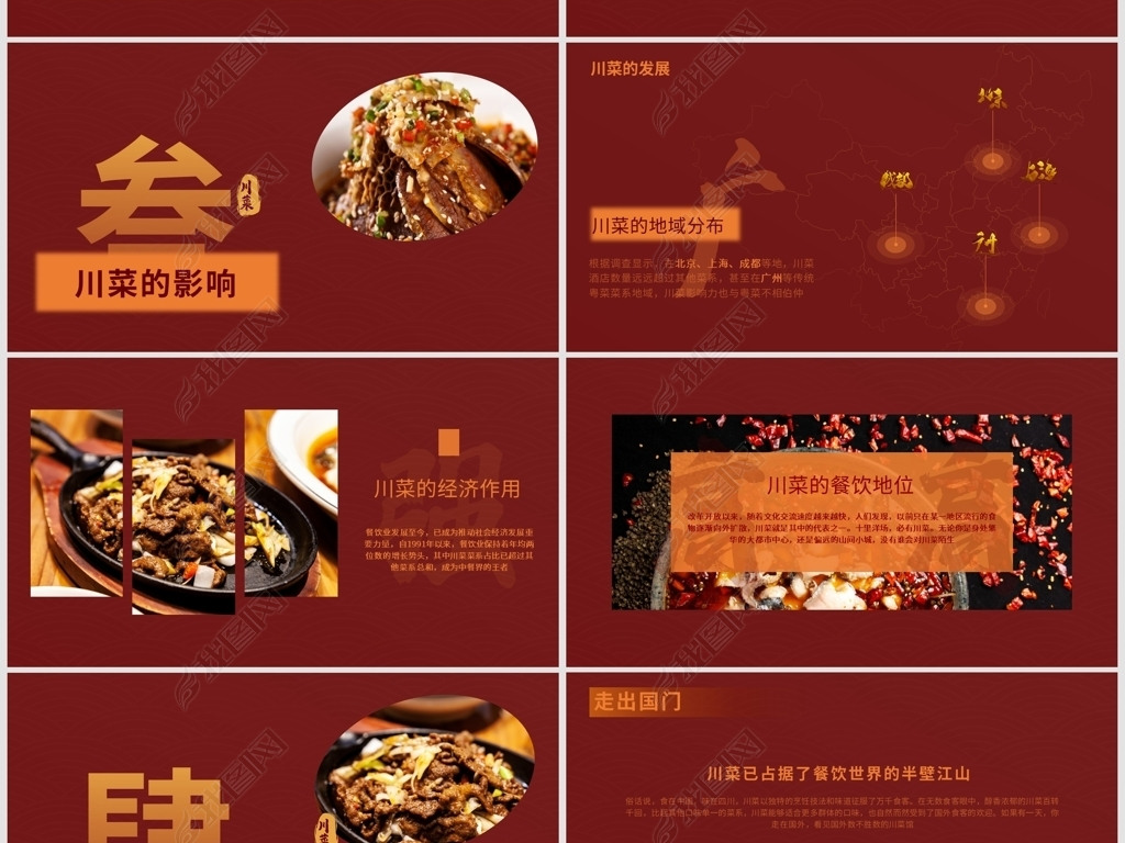 红色中国风餐饮美食八大菜系之川菜的介绍