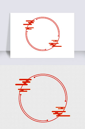 红色中国风国潮边框气泡框