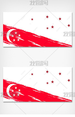国旗的小朋友新加坡国庆日红白背景找相似红色星月装饰新加坡国庆日