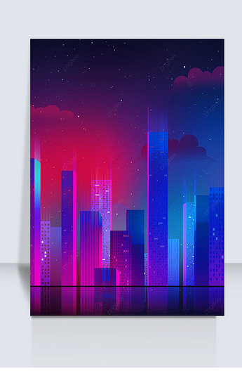 红蓝配色科技感霓虹城市背景下载-编号25654793-其他-我图网