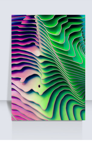 紫绿色3d立体空间切片渐变背景