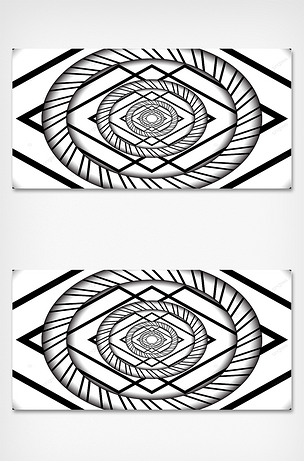 圆环圆形立体黑白色