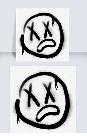 可怕涂鸦鬼脸表情