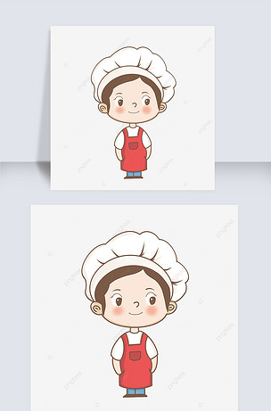 可爱卡通烹饪女孩