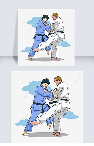 传统卡通柔术比赛