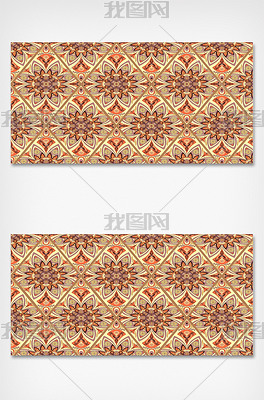 深红色曼陀罗花纹