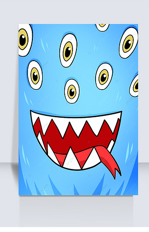 暴力漫画风格多眼怪兽背景