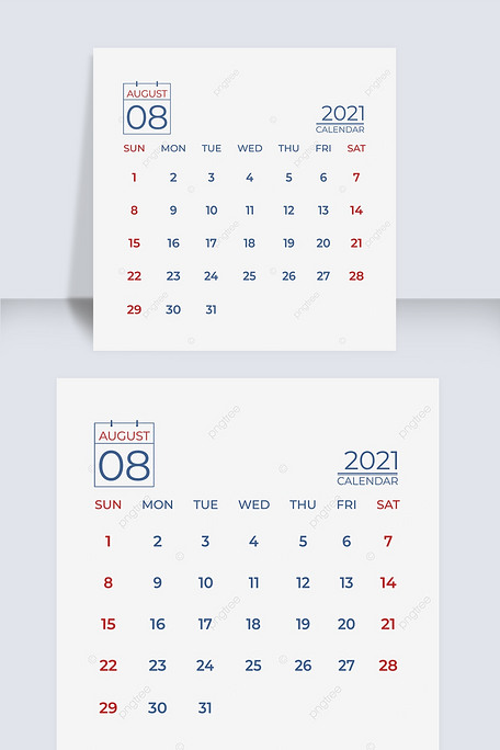 简约商务2021年八月日历