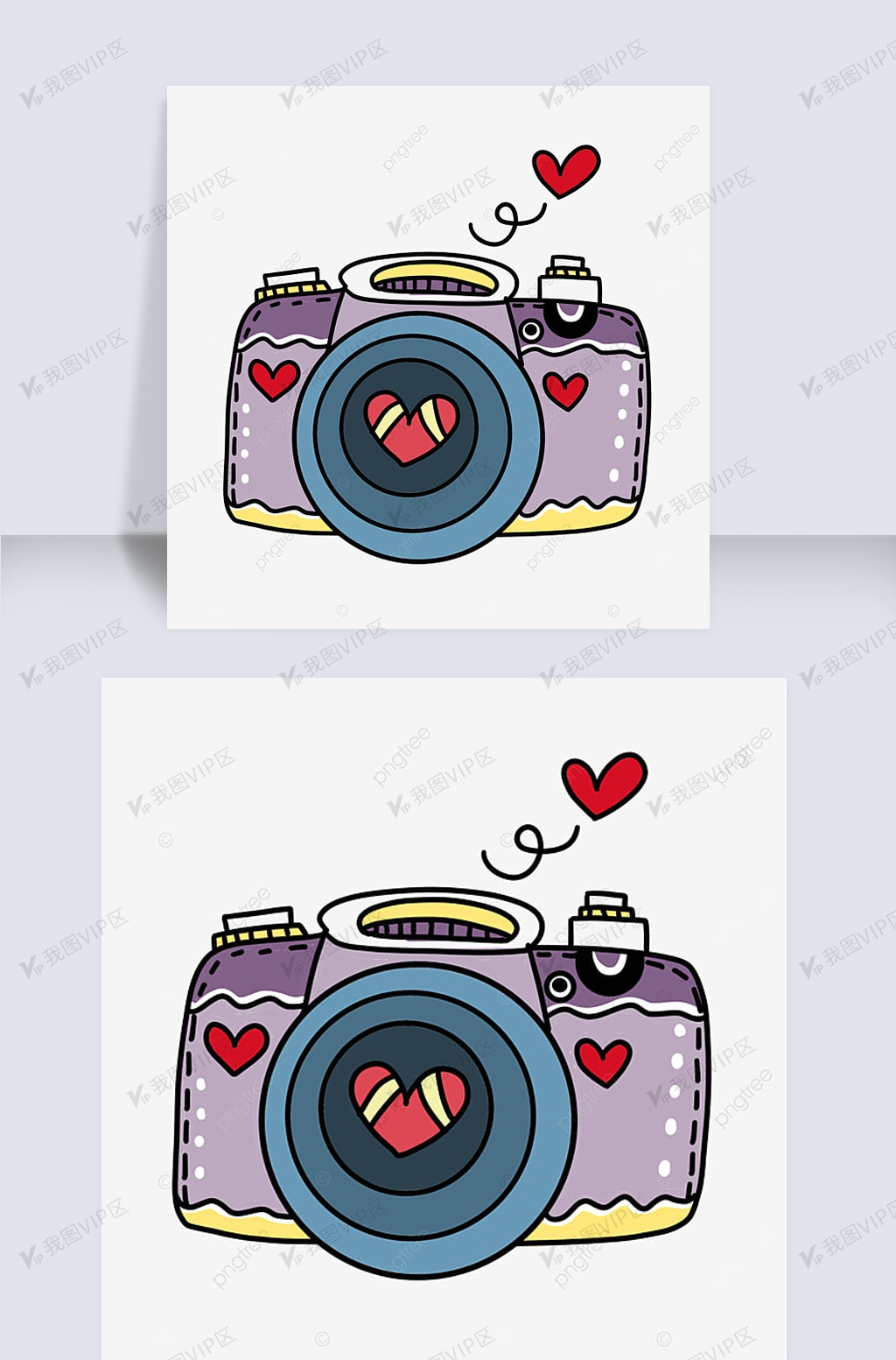 可爱的卡通彩色照相机