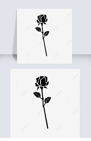 简约玫瑰花纹身图案