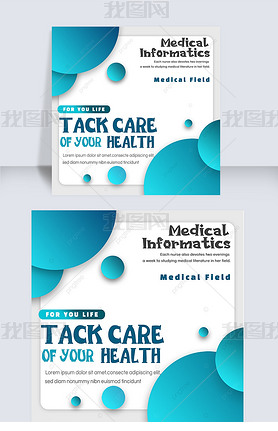 healthcare post social media gradient blue geometric circle