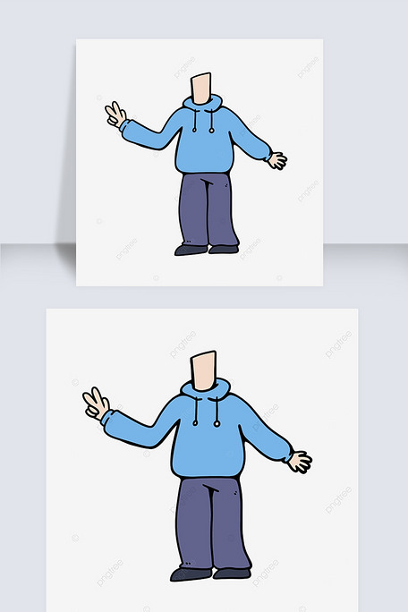 卡通身体人物活泼休闲