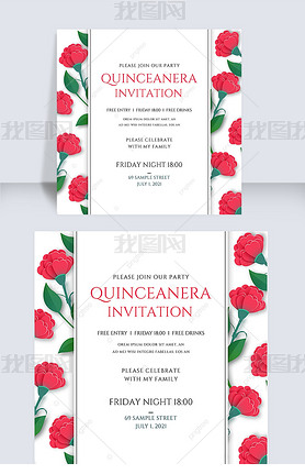 invitation letter of adult gift cartoon plants and flowers