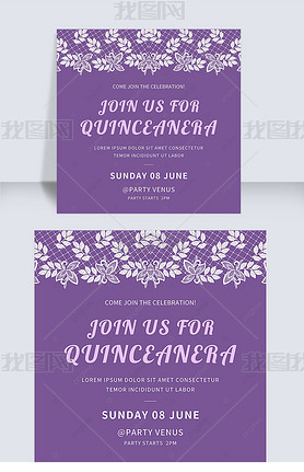 purple lace quinceanera instagram post