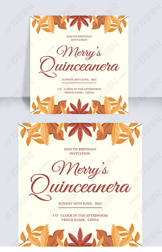 simplicity and maple leaf quinceanera instagram post