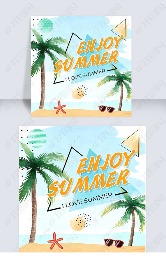 summer vacation creative contracted palm instagram post
