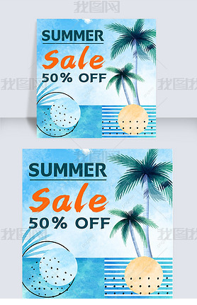 summer sale palm creative instagram post